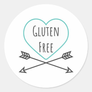 Adesivo Redondo Gluten Free Sticker, Gluten Free Labels