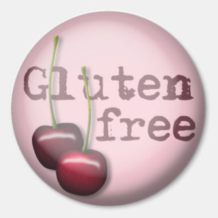 Adesivo Redondo Gluten Free Stickers - Cereja