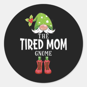 Adesivo Redondo Gnome da Mamãe Cansada da Família Correspondente d