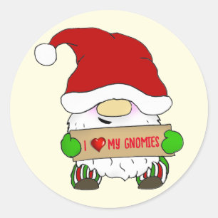 Adesivo Redondo Gnome Natal