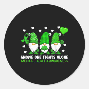 Adesivo Redondo Gnome One combate sozinho a consciência da saúde m
