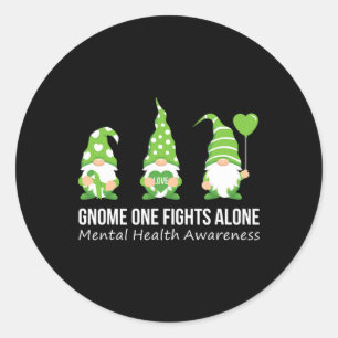 Adesivo Redondo Gnome One combate sozinho a consciência da saúde m