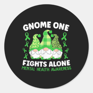 Adesivo Redondo Gnome One luta sozinho contra a consciência mental