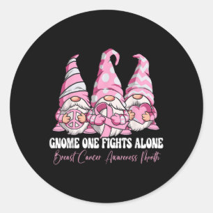 Adesivo Redondo Gnome One luta sozinho pela consciência do Cancer