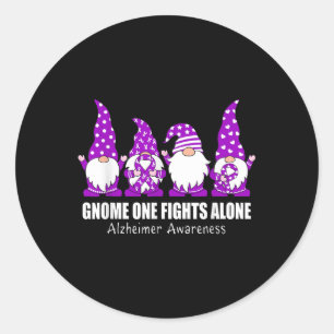 Adesivo Redondo Gnomo 1 luta contra a consciência de Alone Heimer,