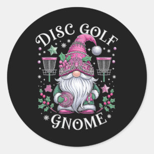 Adesivo Redondo Gnomo de Golfe de Disco Espírito de Natal Diversão