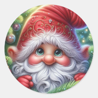 Adesivo Redondo Gnomo de Natal