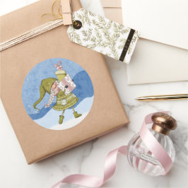 Adesivo Redondo Gnomo de Natal com Gifts Sticker
