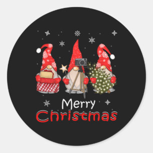 Adesivo Redondo Gnomo Family Christmas S For Women Men - Gnomes X