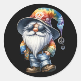 Adesivo Redondo Gnomo Hippie