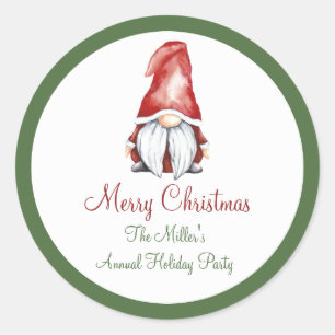 Adesivo Redondo Gnomo, palheta de Natal