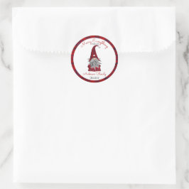 Adesivo Redondo Gnomo Personalizado do Elf Feliz Natal Feliz