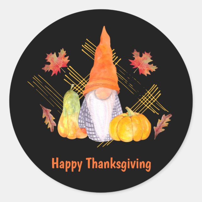 Adesivo Redondo Gnomos, Bompkins E Folhas De Água Caindo (Frente)