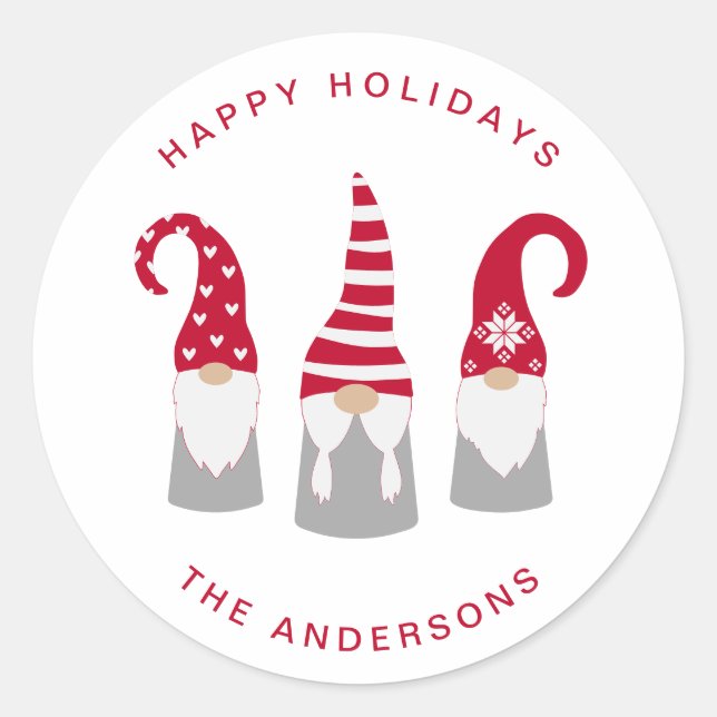 Adesivo Redondo Gnomos de Natal (Frente)