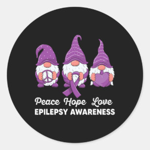Adesivo Redondo Gnomos engraçadinhos Paz esperança ama epilepsia A