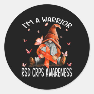 Adesivo Redondo Gnomos Eu sou um guerreiro Rsd Crps Consciência Bo