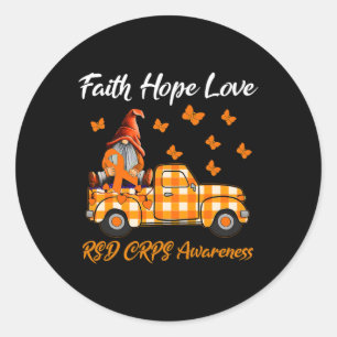 Adesivo Redondo Gnomos Faith Esperança Adora Consciência RSD CRPS