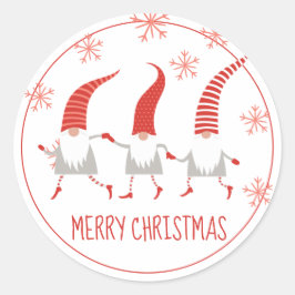 Adesivo Redondo Gnomos Feliz Natal