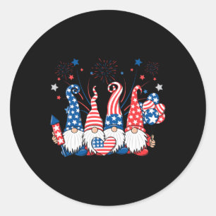 Adesivo Redondo Gnomos Patrióticos Foge Independência dos Estados