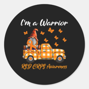 Adesivo Redondo Gnomos, sou um guerreiro, Rsd Crps Consciência