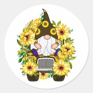 Adesivo Redondo Gnomos Sunflower Truck