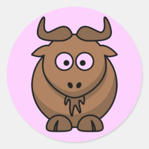 Adesivo Redondo Gnu dos desenhos animados