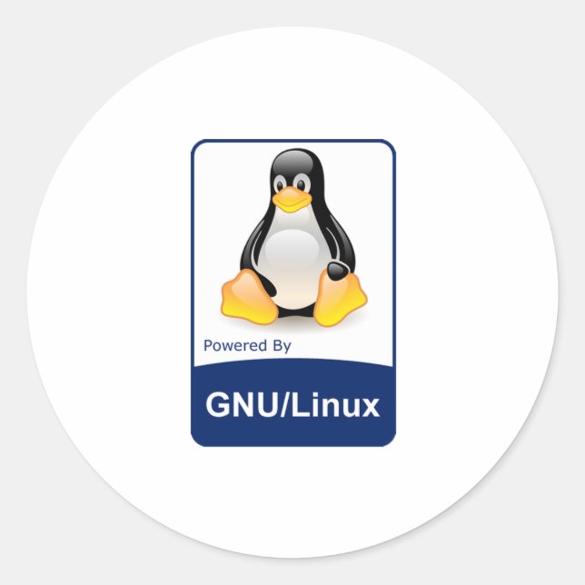 Adesivo Redondo GNU/Linux (Frente)