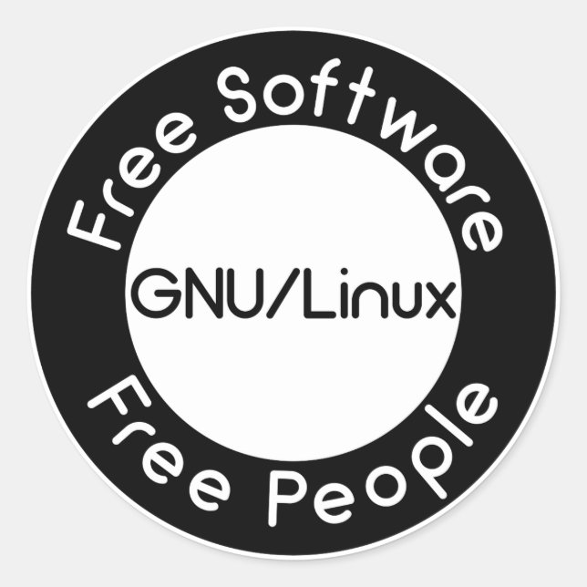 Adesivo Redondo GNU/Linux (Frente)