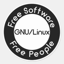 Adesivo Redondo GNU/Linux