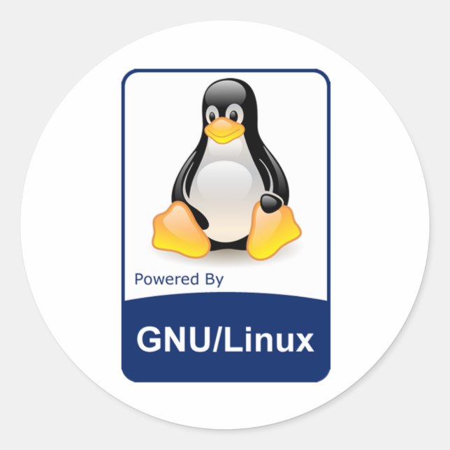 Adesivo Redondo GNU/Linux (Frente)