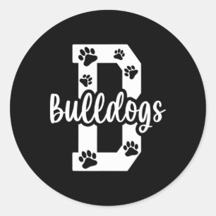 Adesivo Redondo Go Bulls Pawprint School Mascot Spirit Futebol