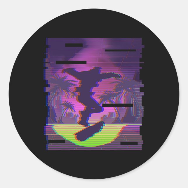 Adesivo Redondo Go Skateboarding And Do Cool Tricks  (Frente)