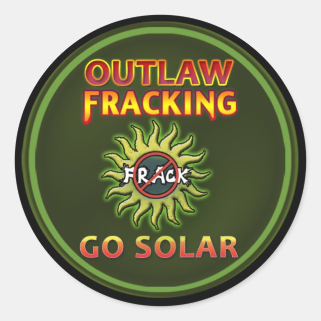 Adesivo Redondo "Go Solar - Outlaw Frack" da Terra "Go Solar" (Frente)