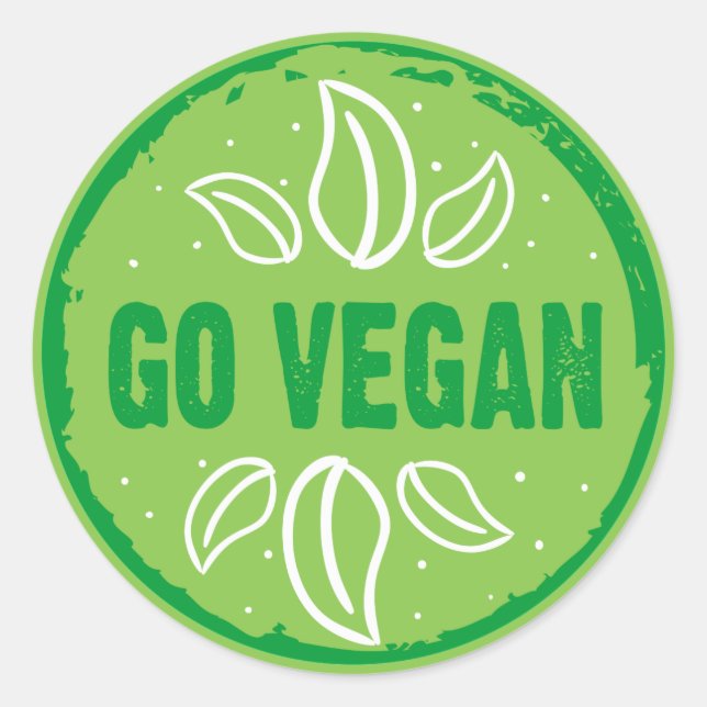 Adesivo Redondo Go Vegan (Frente)