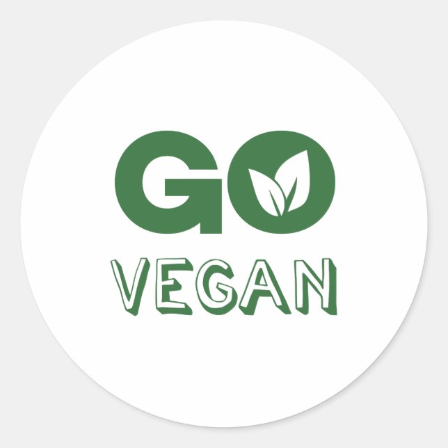 Adesivo Redondo Go Vegan Plant Based Nutritritrition Vegans (Frente)
