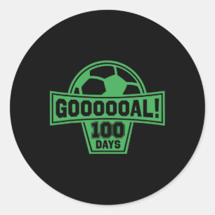 Adesivo Redondo Goal! 100 Dias De Futebol Escolar 100º Dia Da Esco