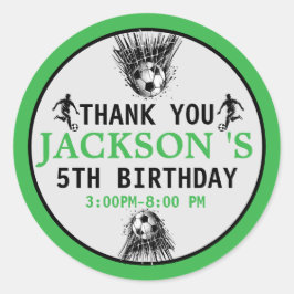 Adesivo Redondo Goal! Festa de aniversário de 5 de futebol