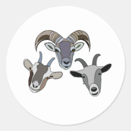 Adesivo Redondo Goat Animal Funny Goat