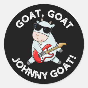 Adesivo Redondo Goat Goat Johnny Goat Funny Animal Pun Dark BG