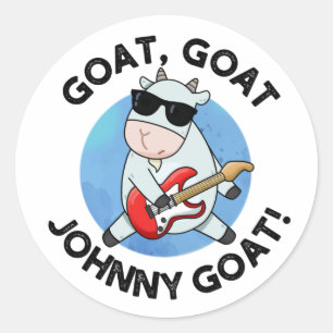 Adesivo Redondo Goat Goat Johnny Goat Funny Music Pun