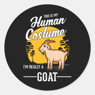 Adesivo Redondo Goat Human Costume Halloween Goat