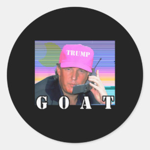 Adesivo Redondo Goat Republican Trump 2024 Engraçado