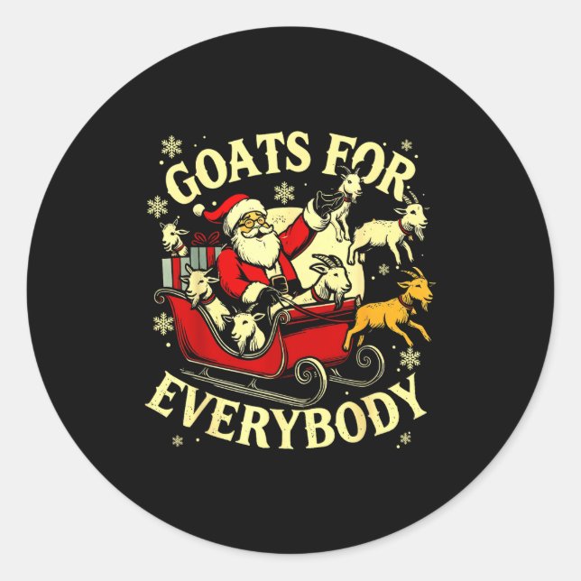 Adesivo Redondo Goats For Everybody Santa Funny Christmas Goat Mom (Frente)
