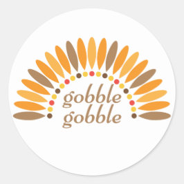 Adesivo Redondo Gobble Gobble - Ação de Graças