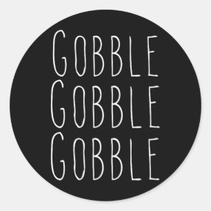 Adesivo Redondo Gobble Gobble de Ação de Graças