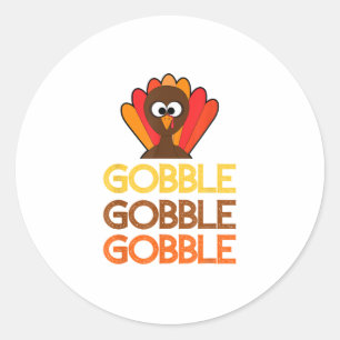 Adesivo Redondo gobble gobble gobble, ação de graças engraçada com