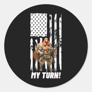 Adesivo Redondo Gobble Gobble My Torne Engraçada Bandeira Dos Eua