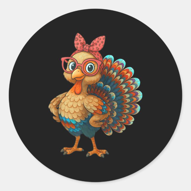 Adesivo Redondo Gobble Turkey Day Happy Thanksgiving For Toddlers  (Frente)