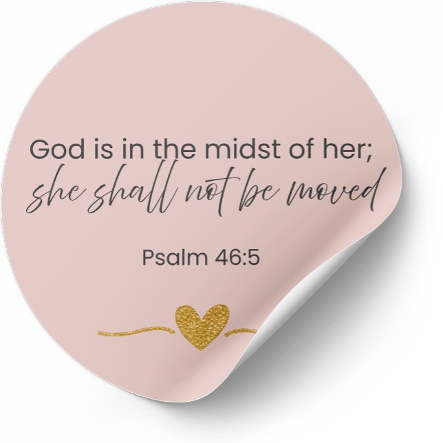 Adesivo Redondo God Is In The Midst Of Her Sticker – Psalm 46:5 (Criador carregado)