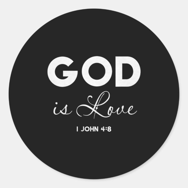 Adesivo Redondo God Is Love 1 John 4_8 Bible Verse Christian Scrip (Frente)